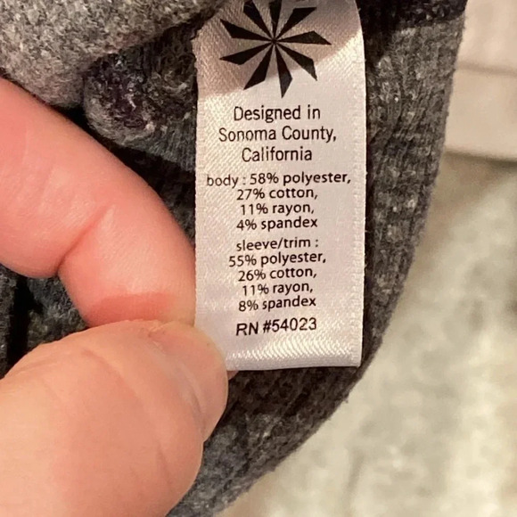 Athleta Bliss Hoodie Dress Women's Sze S Charcoal Gray Thumbhole + Ribbed Sleeve - Picture 7 of 8